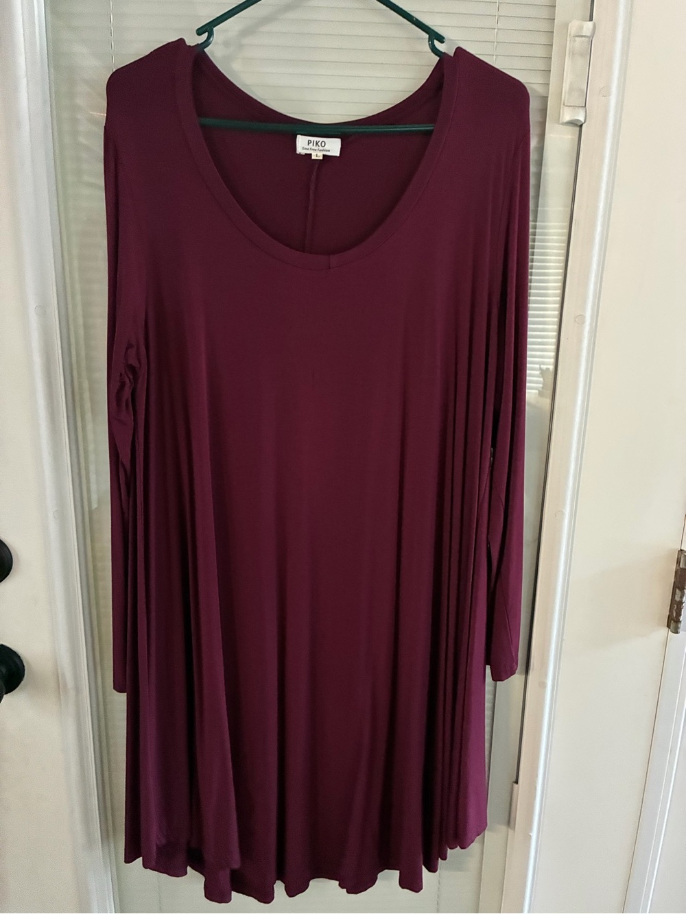 Piko 1988 Long Sleeve Swing Dress - Wine